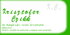 krisztofer czikk business card
